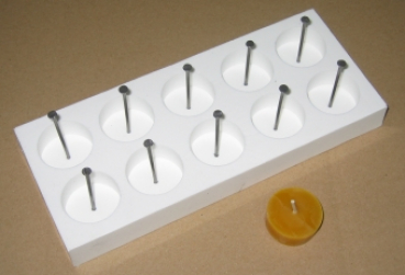 Tealight mould for 10 tealights (smooth surface)