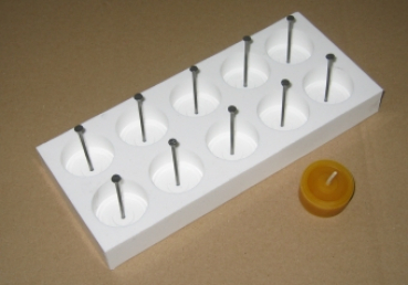 Teelichtform für 10 Teelichter (mit Zierkante)