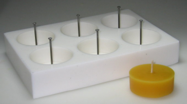 Tealight mould for 6 BIG-tealights (smooth surface)