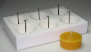 Tealight mould for 6 BIG-tealights (with border)