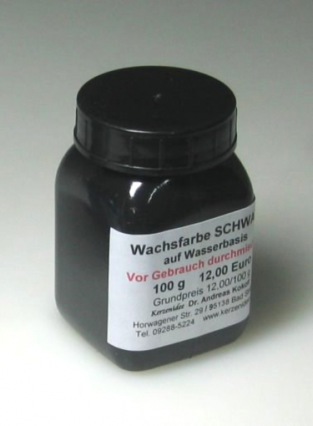 100 g SCHWARZE Kerzensfarbe auf Wasserbasis