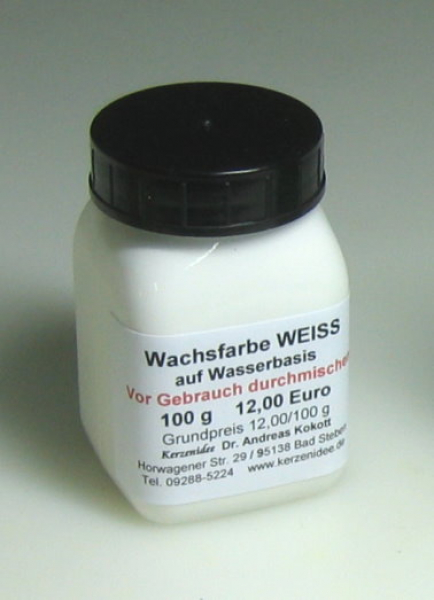 100 g WEISSE Kerzensfarbe auf Wasserbasis